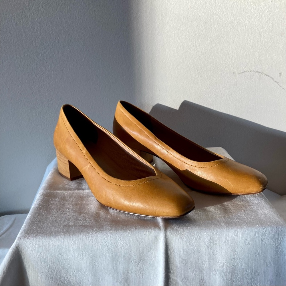 Madewell Raquel Brown Leather Pump